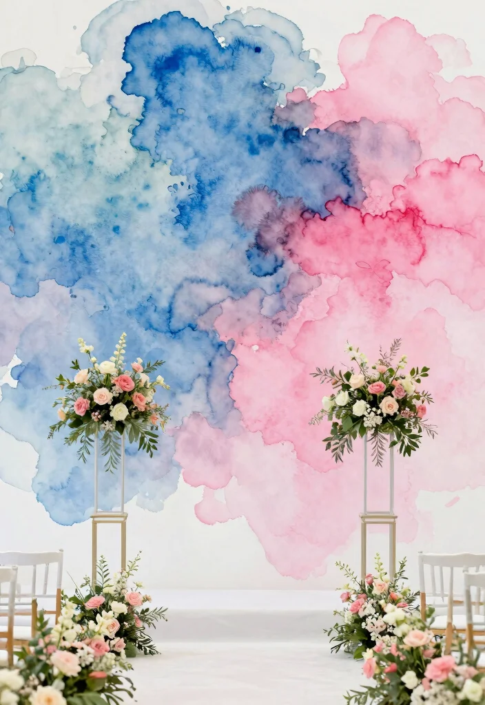 14 Civil Wedding Backdrop Ideas That Feel Intimate & Chic 61 14 Civil Wedding Backdrop Ideas That Feel Intimate & Chic - 11. Watercolor Murals 1
