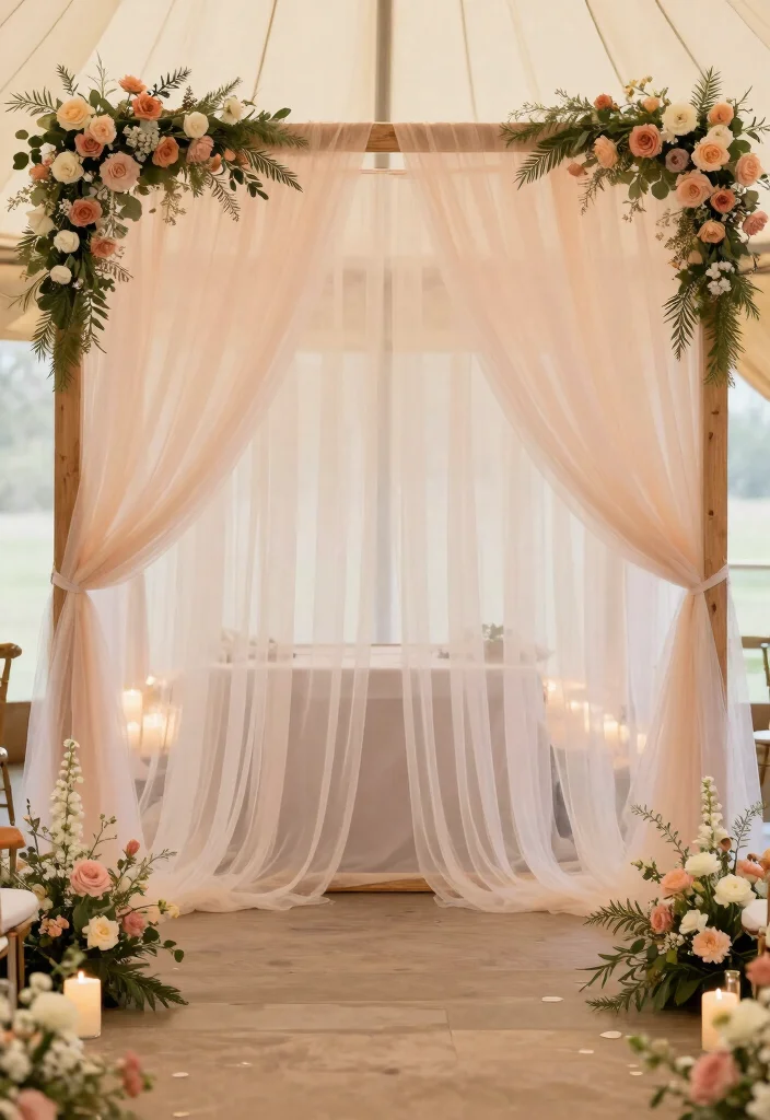 14 Civil Wedding Backdrop Ideas That Feel Intimate & Chic 56 14 Civil Wedding Backdrop Ideas That Feel Intimate & Chic - 6. Elegant Draping 1
