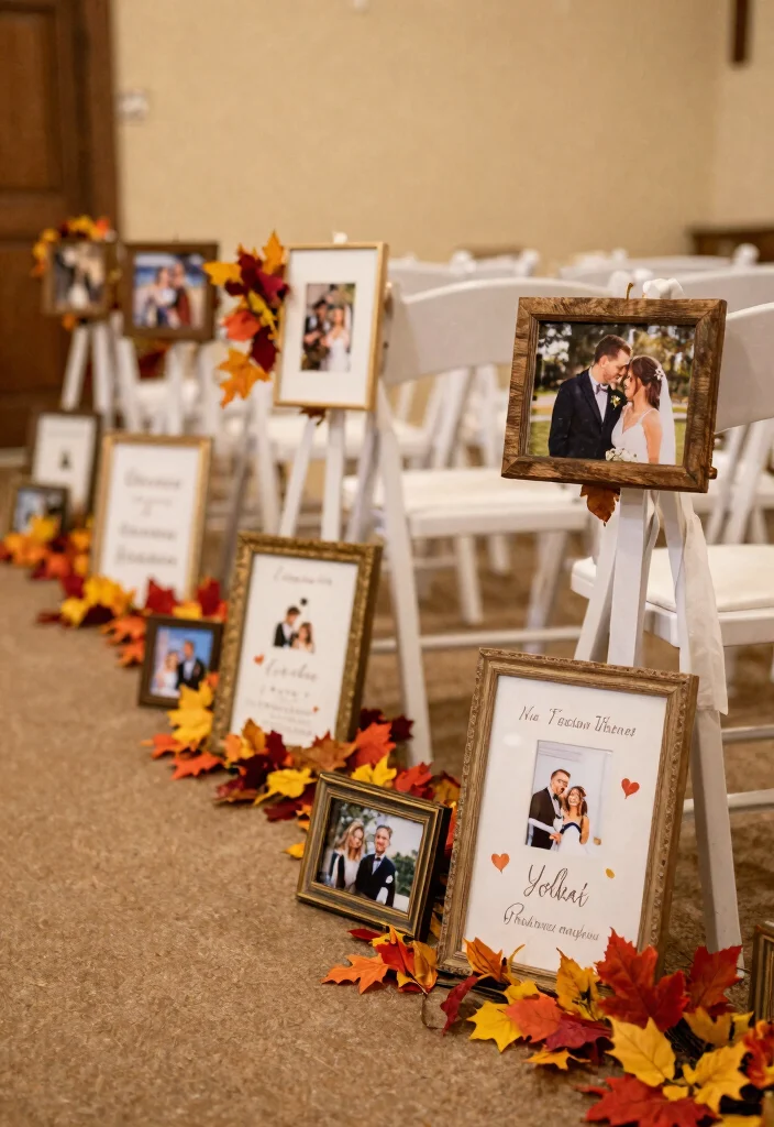 14 Fall Wedding Aisle Decorations Ideas With Cozy Vibes - 13. Personalized Touches 1