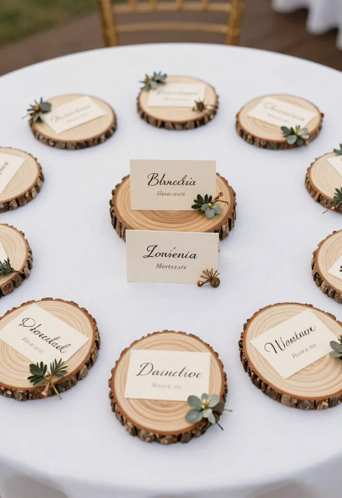 14 Round Wedding Table Decorations Simple Ideas That Shine - 12. Creative Place Cards 1