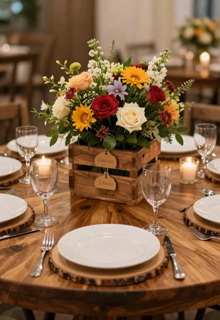 14 Round Wedding Table Decorations Simple Ideas That Shine - 3. Rustic Wood Elements 1