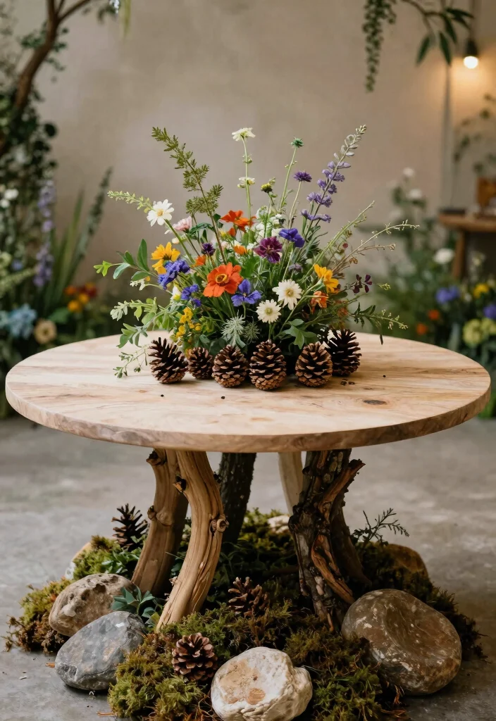 14 Round Wedding Table Decorations Simple Ideas That Shine - 6. Nature-Inspired Decor 1