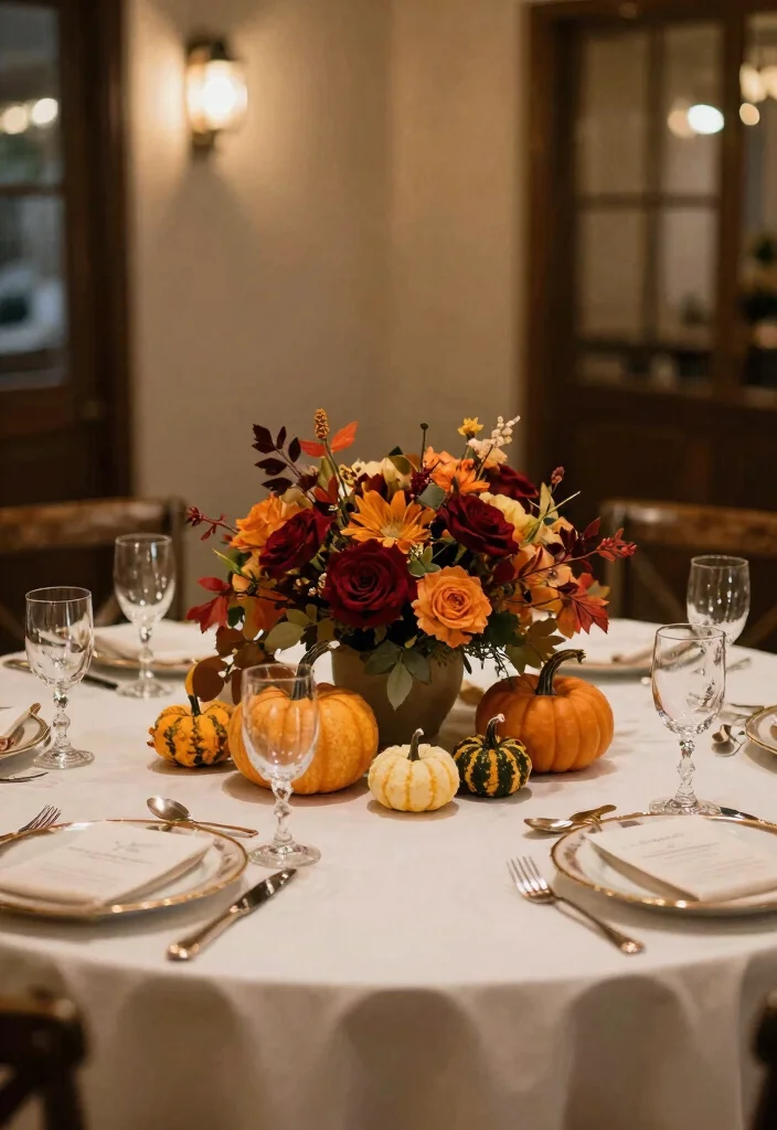 14 Round Wedding Table Decorations Simple Ideas That Shine - 9. Seasonal Touches 1