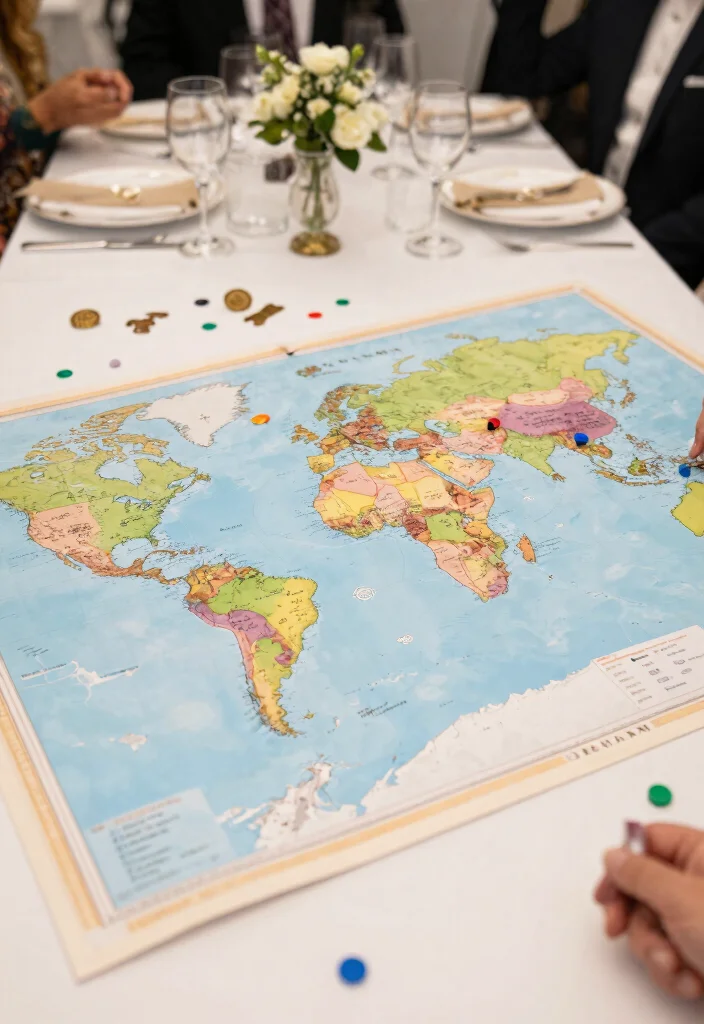 14 Travel Theme Wedding Centerpieces Ideas With Personal Touch 60 14 Travel Theme Wedding Centerpieces Ideas With Personal Touch - 10. Interactive Map Centerpieces 1