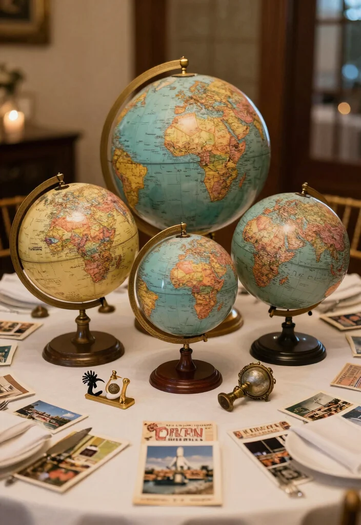 14 Travel Theme Wedding Centerpieces Ideas With Personal Touch 3 14 Travel Theme Wedding Centerpieces Ideas With Personal Touch - 3. Travel-Themed Globe Centerpieces 1