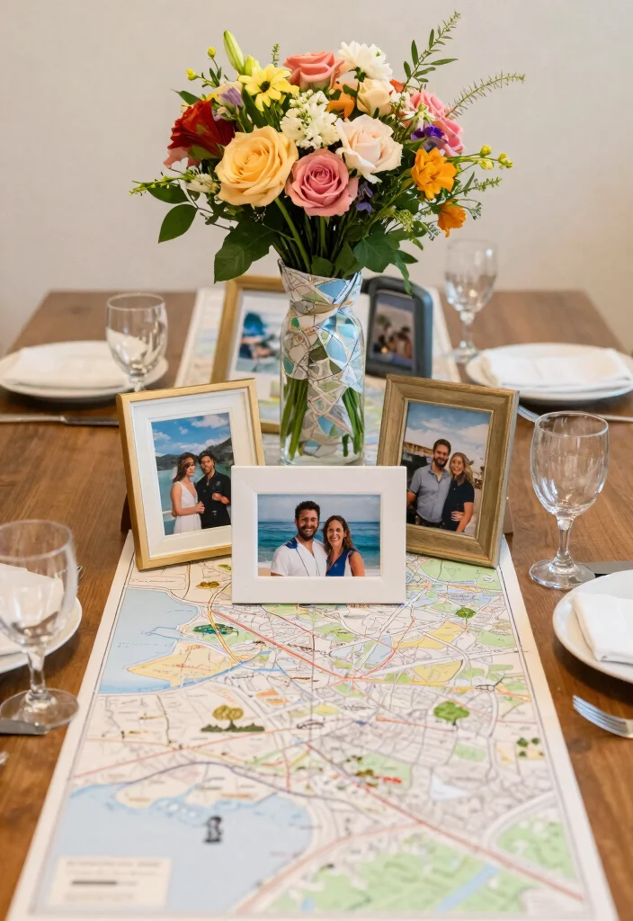 14 Travel Theme Wedding Centerpieces Ideas With Personal Touch 14 14 Travel Theme Wedding Centerpieces Ideas With Personal Touch - 4. Map-Inspired Centerpieces 1