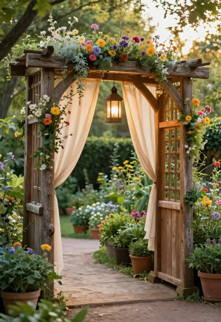 14 Wedding Door Decorations Ideas That Wow From the Start 1 14 Wedding Door Decorations Ideas That Wow From the Start - 1. Reclaimed Wood Archway 1