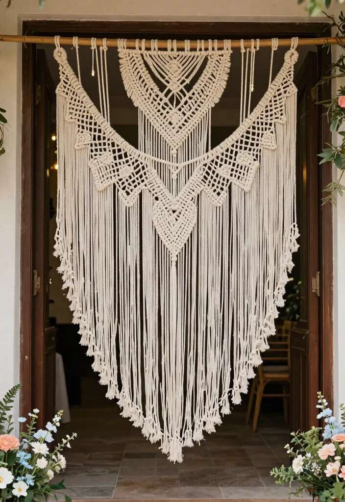 14 Wedding Door Decorations Ideas That Wow From the Start 51 14 Wedding Door Decorations Ideas That Wow From the Start - 11. Handwoven Macramé Hangings 1