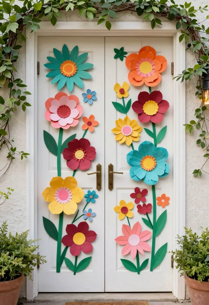 14 Wedding Door Decorations Ideas That Wow From the Start 23 14 Wedding Door Decorations Ideas That Wow From the Start - 3. Eco-Friendly Paper Flowers 1