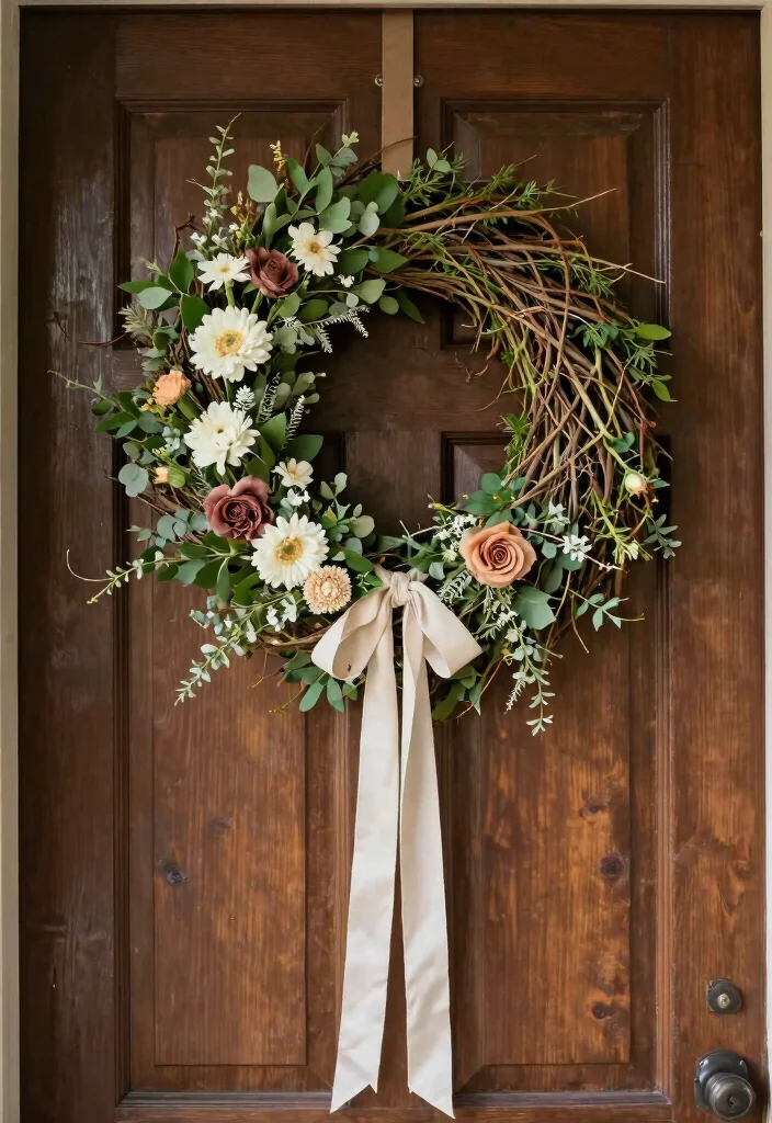 14 Wedding Door Decorations Ideas That Wow From the Start 24 14 Wedding Door Decorations Ideas That Wow From the Start - 4. Nature-Inspired Wreaths 1