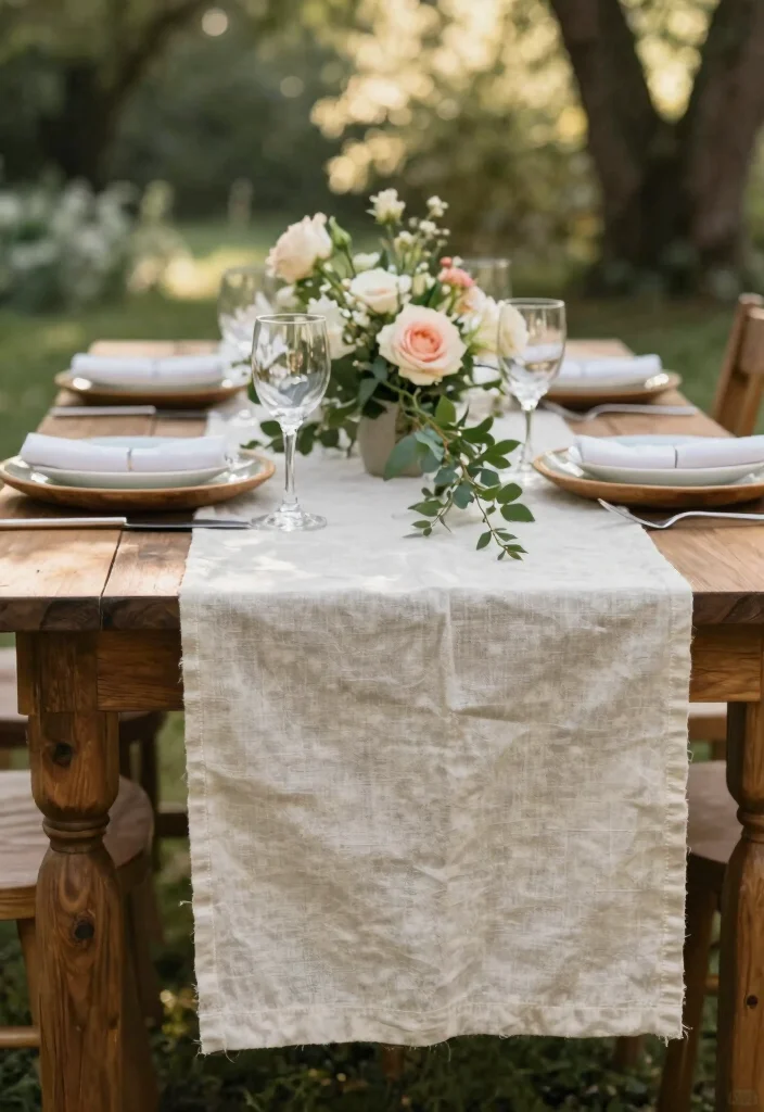 14 Wedding Table Runner Ideas That Elevate Every Setting - 1. Sustainable Linen Table Runners 1