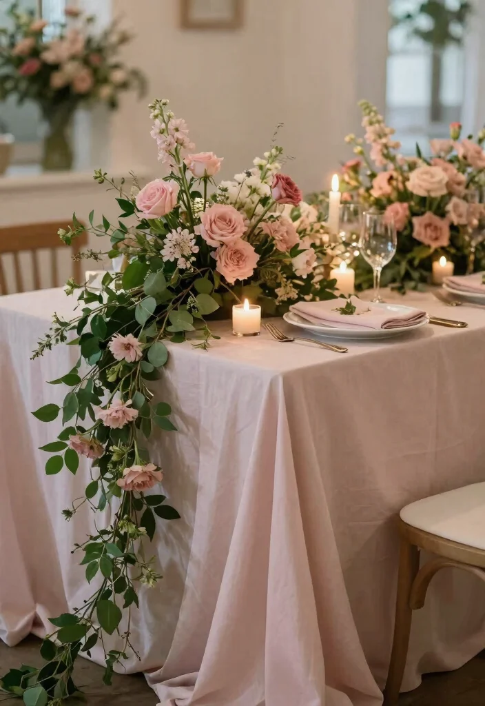 15 Blush Pink Wedding Centerpieces Ideas With Soft Romance - 14. Sweetheart Table Focus 1