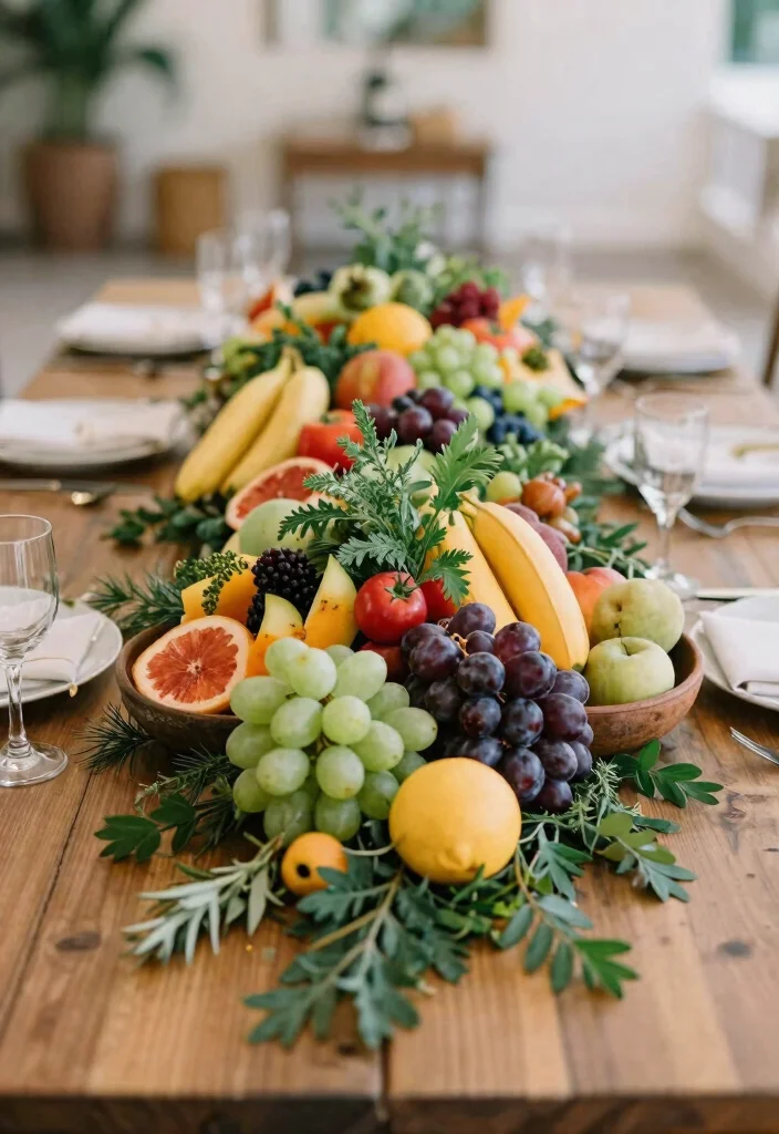 15 Boho Wedding Table Ideas With Free Spirited Style - 10. Edible Centerpieces 1