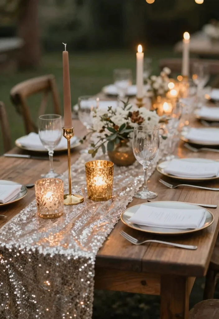 15 Boho Wedding Table Ideas With Free Spirited Style - 15. A Touch of Glam 1