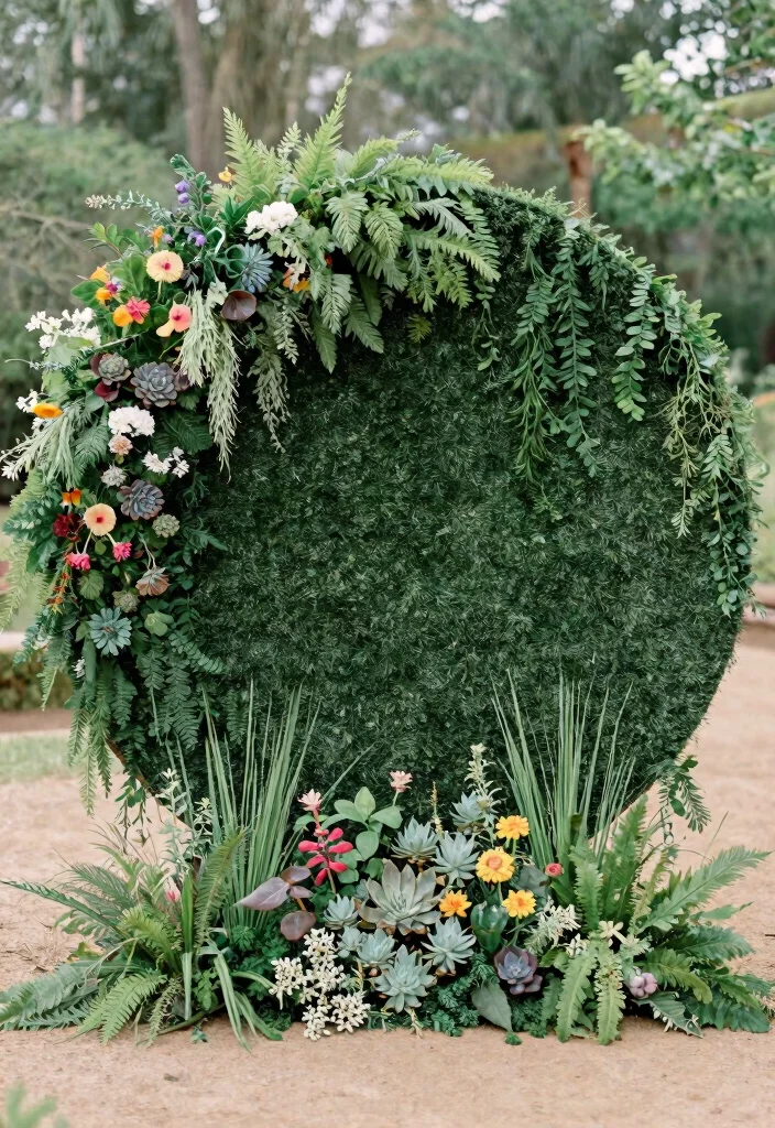 15 Circle Wedding Backdrop Ideas With Modern Romance - 4. Greenery Galore 1