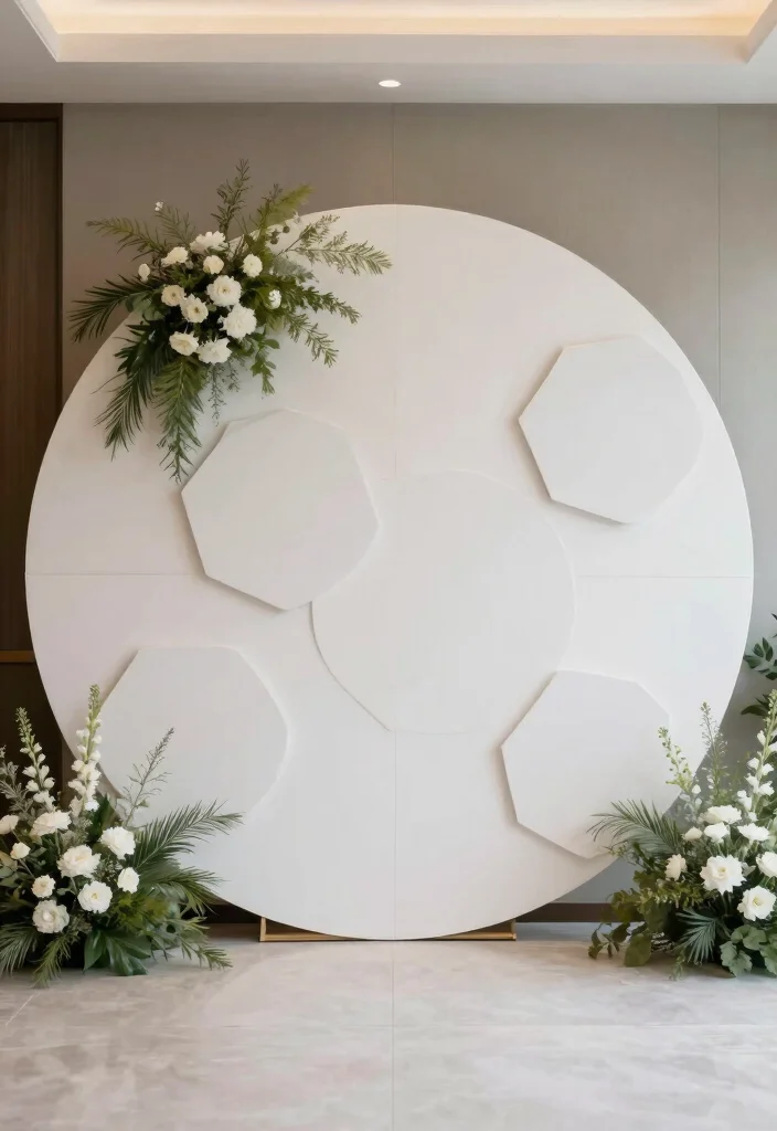 15 Circle Wedding Backdrop Ideas With Modern Romance - 8. Unique Geometric Shapes 1