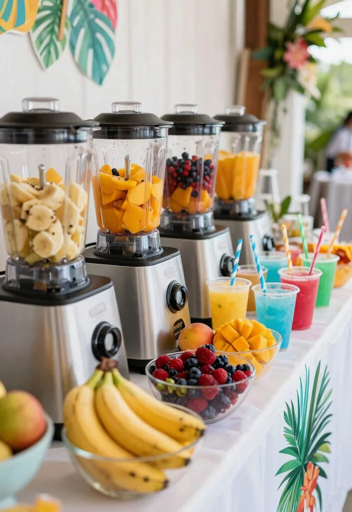 15 Fruit Table Ideas Wedding Guests Will Adore - 10. Fruit Smoothie Station 1