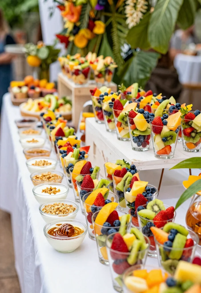 15 Fruit Table Ideas Wedding Guests Will Adore - 6. Fruit Cup Station 1