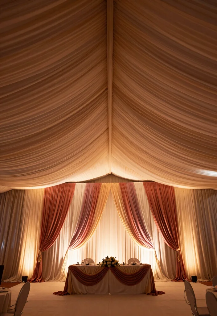 15 Indoor Wedding Decorations 2026 Trending Ideas That Transform Any Venue - 11. Dramatic Draping 1