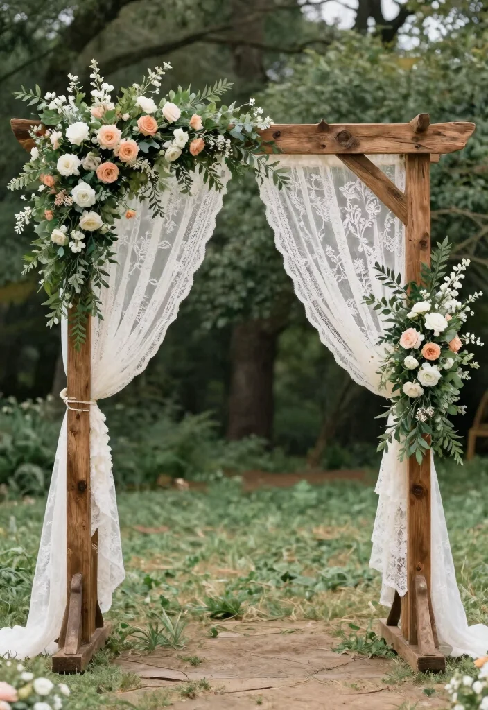 15 Romantic Vintage Wedding Decorations Ideas With Old World Glam - 13. Vintage Wedding Arch 1