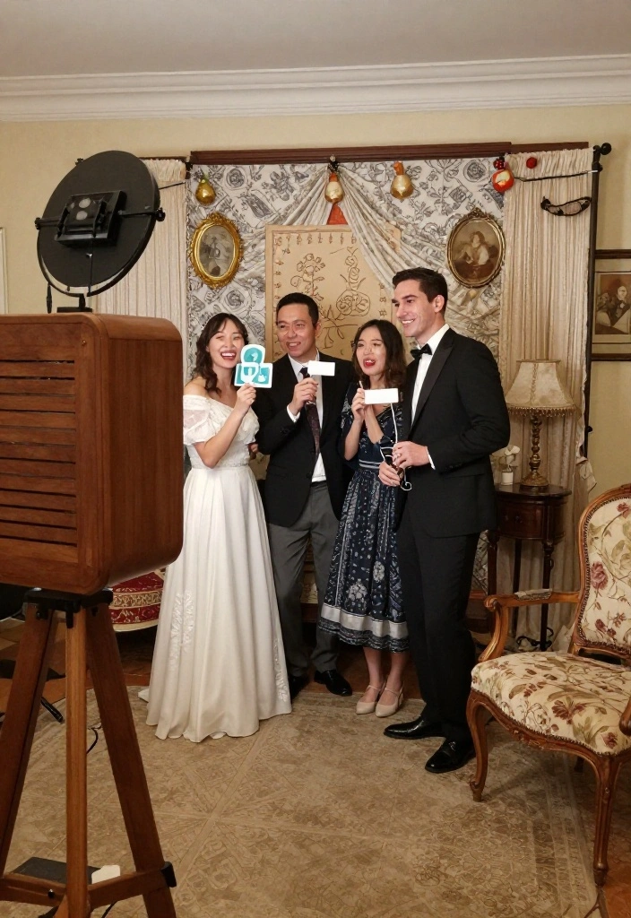 15 Romantic Vintage Wedding Decorations Ideas With Old World Glam - 14. Themed Photo Booths 1