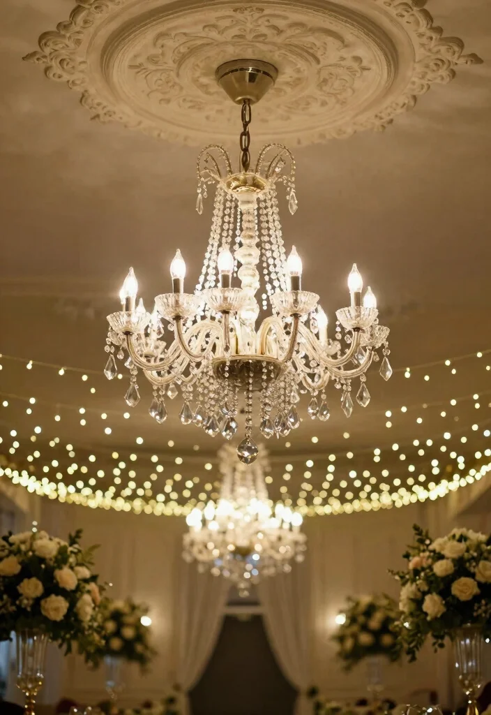 15 Romantic Vintage Wedding Decorations Ideas With Old World Glam - 5. Elegant Chandeliers 1