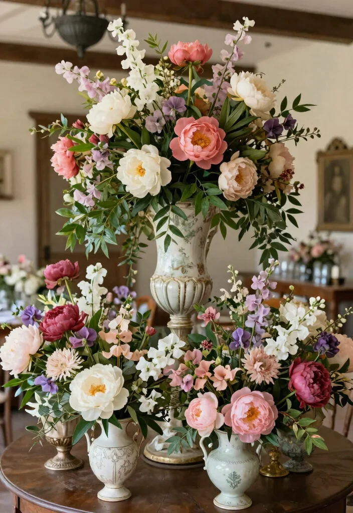 15 Romantic Vintage Wedding Decorations Ideas With Old World Glam - 8. Floral Installations with a Vintage Twist 1