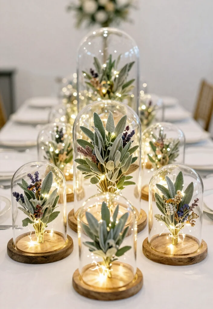 15 Sage Centerpieces Wedding Ideas With Earthy Elegance - 11. Sage-Infused Glass Domes 1