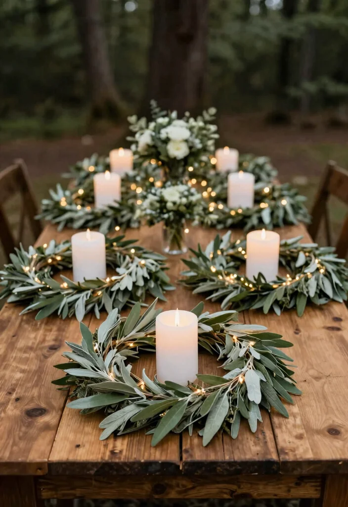 15 Sage Centerpieces Wedding Ideas With Earthy Elegance - 3. Rustic Sage Wreaths 1