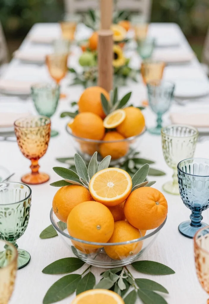 15 Sage Centerpieces Wedding Ideas With Earthy Elegance - 5. Sage and Citrus Fusion 1