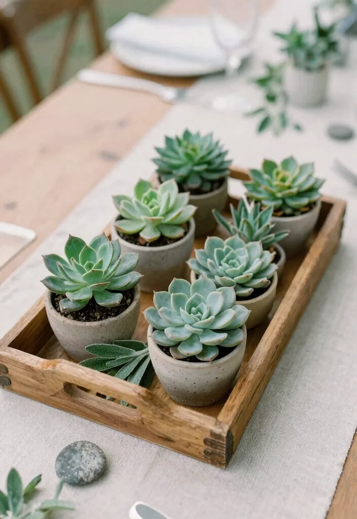 15 Sage Centerpieces Wedding Ideas With Earthy Elegance - 9. Sage Succulent Garden 1