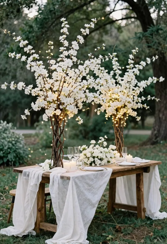 15 Tree Centerpieces Wedding Ideas With Natural Beauty 1 15 Tree Centerpieces Wedding Ideas With Natural Beauty - 1. Whimsical Branch Centerpieces 1
