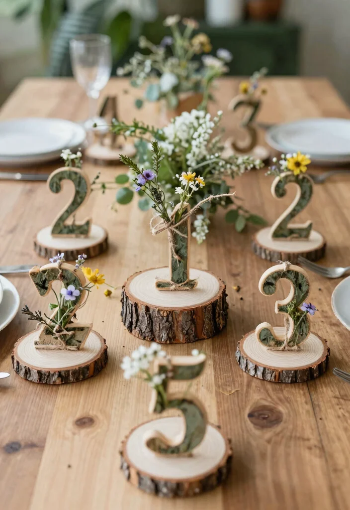15 Tree Centerpieces Wedding Ideas With Natural Beauty 26 15 Tree Centerpieces Wedding Ideas With Natural Beauty - 6. Tree-Motif Table Numbers 1