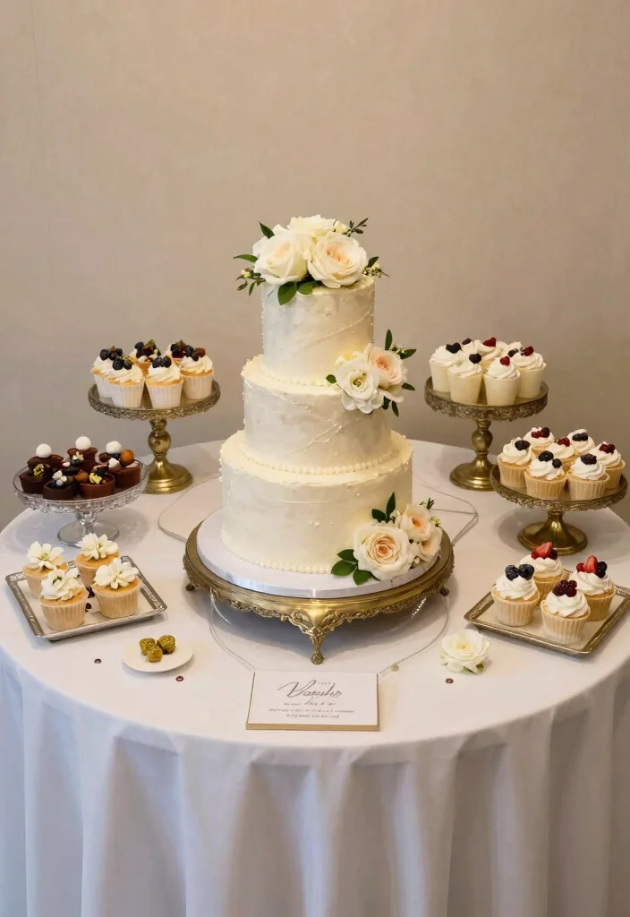 15 Wedding Cake Table Ideas That Steal the Spotlight 50 15 Wedding Cake Table Ideas That Steal the Spotlight - 10. Sweetheart Table Integration 1