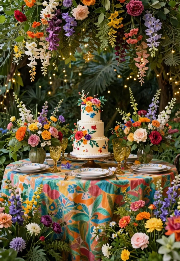 15 Wedding Cake Table Ideas That Steal the Spotlight 2 15 Wedding Cake Table Ideas That Steal the Spotlight - 2. Whimsical Garden Party 1