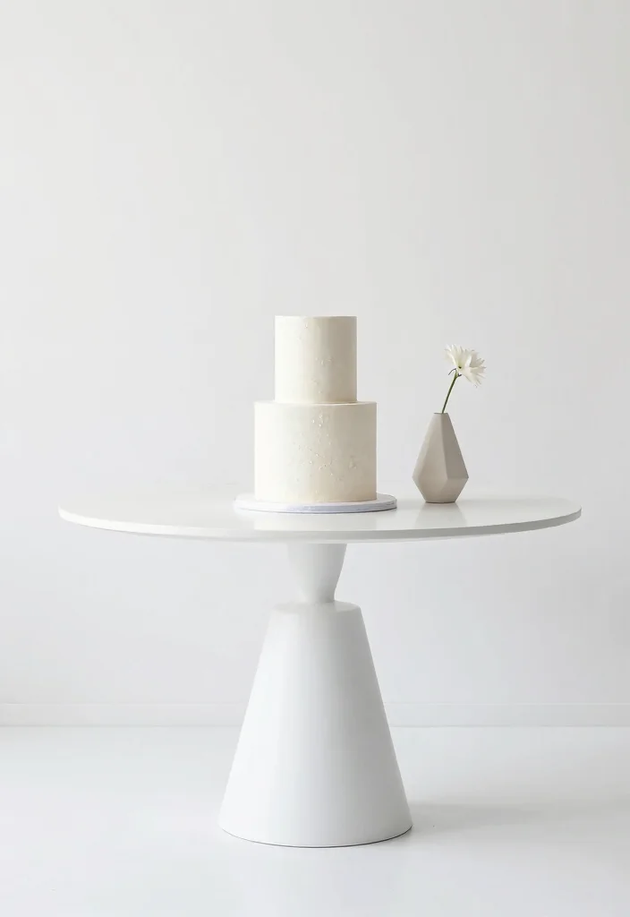 15 Wedding Cake Table Ideas That Steal the Spotlight 26 15 Wedding Cake Table Ideas That Steal the Spotlight - 6. Minimalistic Chic 1