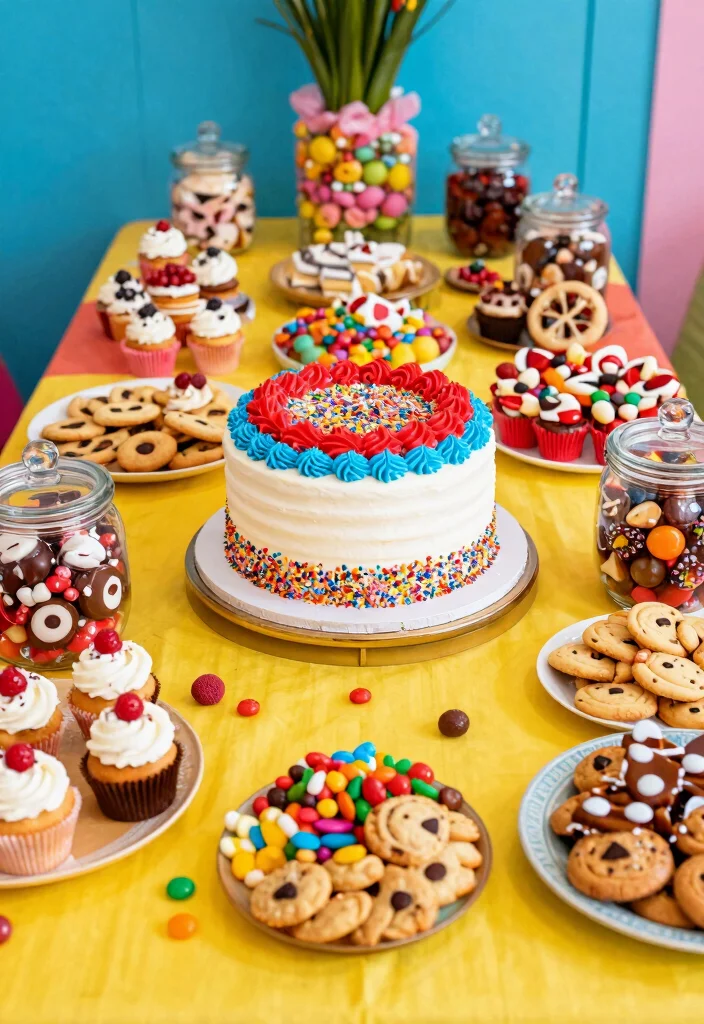 15 Wedding Cake Table Ideas That Steal the Spotlight 48 15 Wedding Cake Table Ideas That Steal the Spotlight - 8. Colorful Sweet Station 1