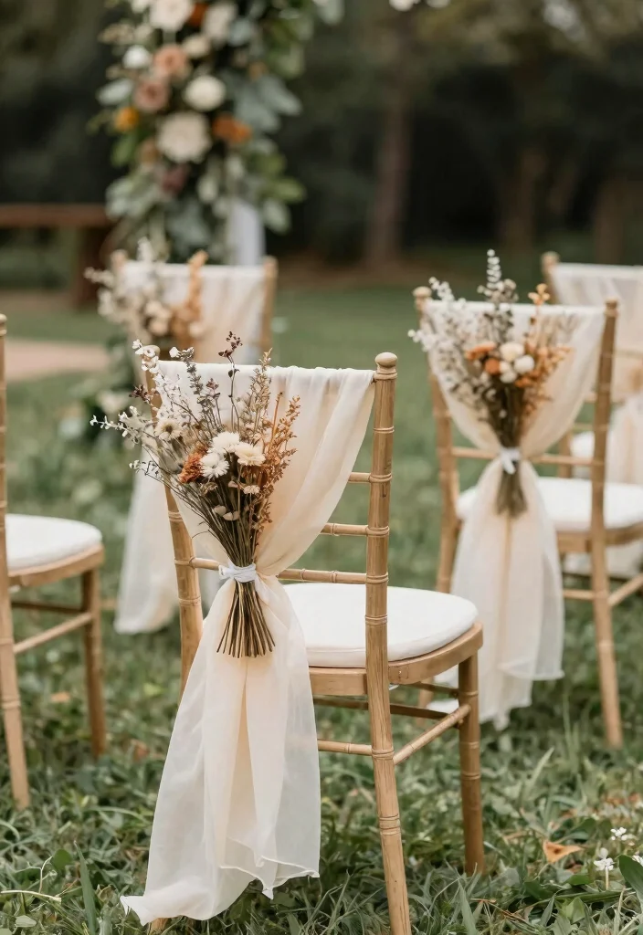 15 Wedding Decorations Flowers Ideas With Lush Blooms 41 15 Wedding Decorations Flowers Ideas With Lush Blooms - 11. Dried Flower Decor on Chairs 1