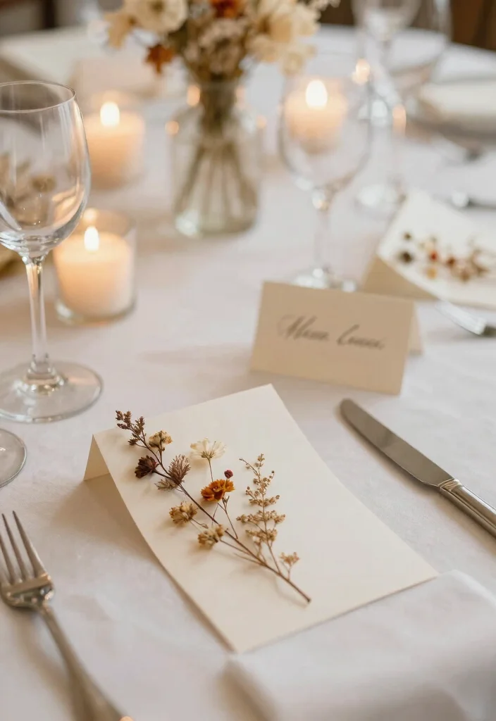 15 Wedding Decorations Flowers Ideas With Lush Blooms 53 15 Wedding Decorations Flowers Ideas With Lush Blooms - 13. Dried Flower Place Cards 1