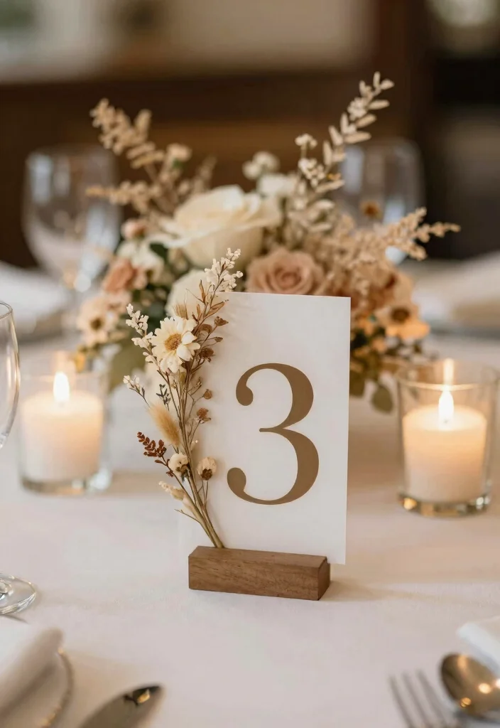 15 Wedding Decorations Flowers Ideas With Lush Blooms 27 15 Wedding Decorations Flowers Ideas With Lush Blooms - 7. Personalized Table Numbers 1