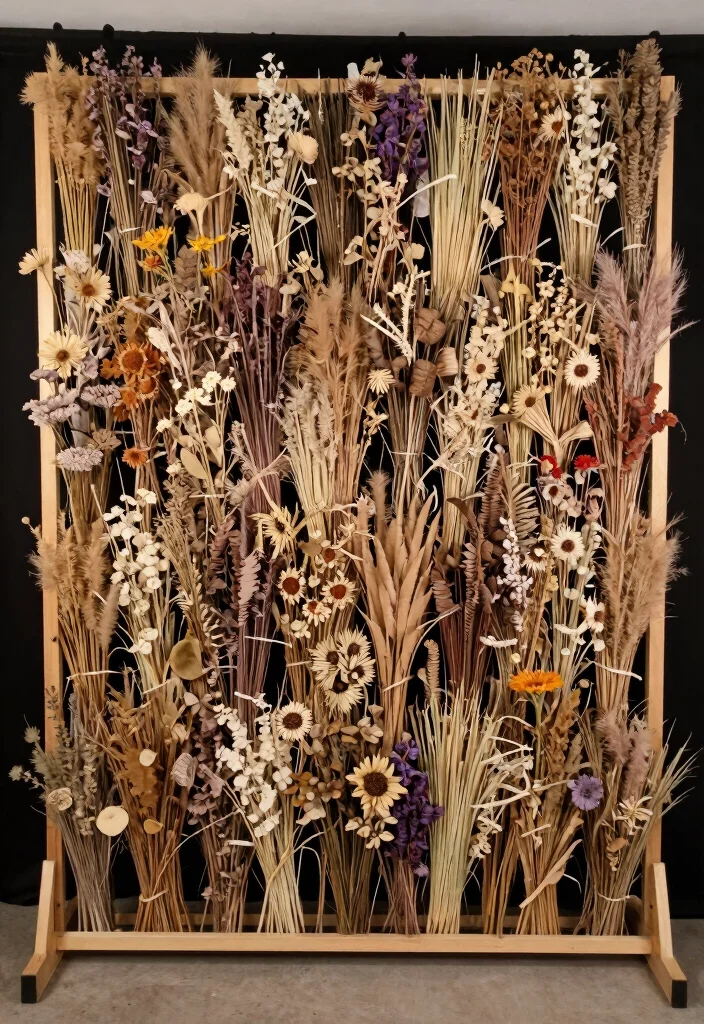 15 Wedding Decorations Flowers Ideas With Lush Blooms 38 15 Wedding Decorations Flowers Ideas With Lush Blooms - 8. Dried Flower Backdrops 1