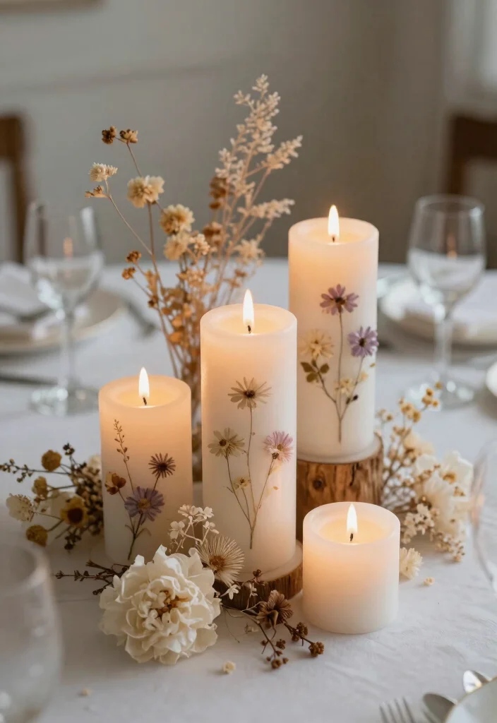 15 Wedding Decorations Flowers Ideas With Lush Blooms 39 15 Wedding Decorations Flowers Ideas With Lush Blooms - 9. Elegant Floral Candles 1