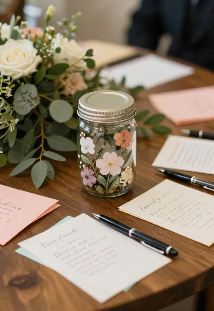 15 Wedding Signing Table Ideas That Feel Meaningful - 14. Heartfelt Messages in a Jar 1
