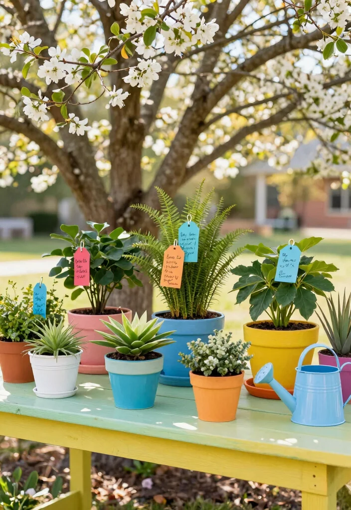 15 Wedding Signing Table Ideas That Feel Meaningful - 3. Plant Your Love: Potted Plants 1