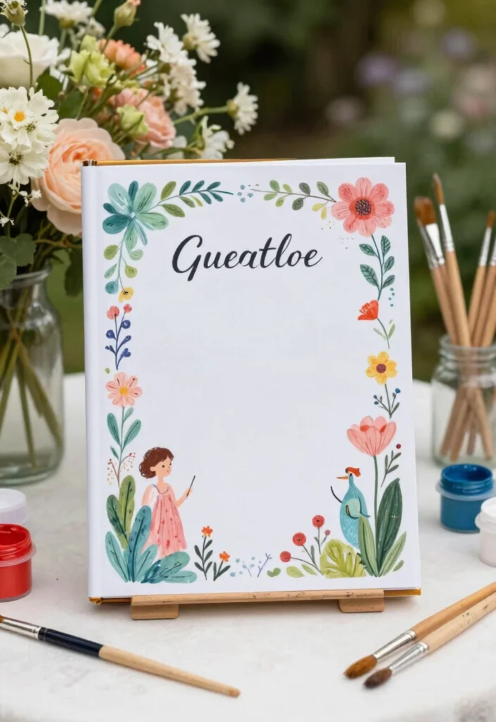 15 Wedding Signing Table Ideas That Feel Meaningful - 8. Hand-Painted Guest Book 1