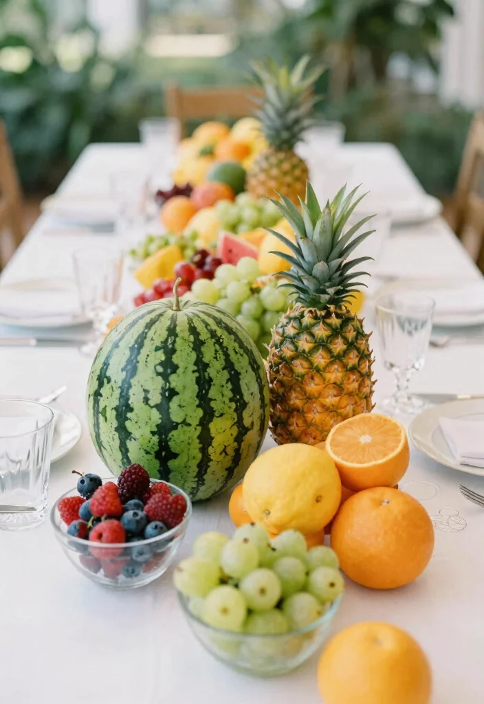 15 Wedding Table Toppers Ideas That Add Stunning Detail - 12. Seasonal Fruit Displays 1