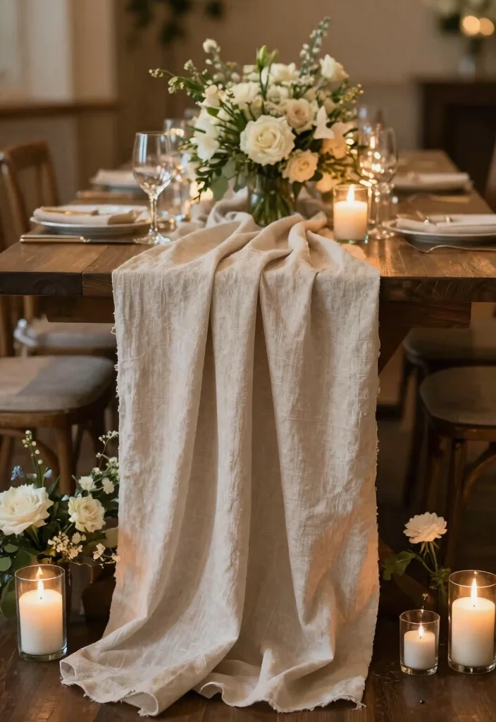 15 Wedding Table Toppers Ideas That Add Stunning Detail - 13. Fabric Table Runners 1