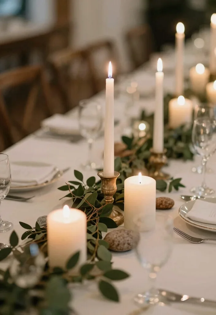 15 Wedding Table Toppers Ideas That Add Stunning Detail - 7. Eco-Friendly Candles 1
