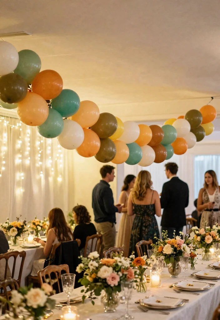 16 Backdrop Ideas for Wedding Reception That Shine Beautifully - 11. Eco-Friendly Balloon Garland 1