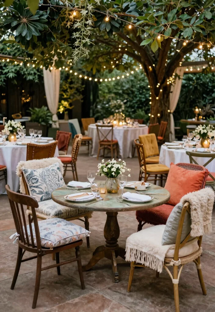 16 Backdrop Ideas for Wedding Reception That Shine Beautifully - 16. Upcycled Furniture Arrangement 1